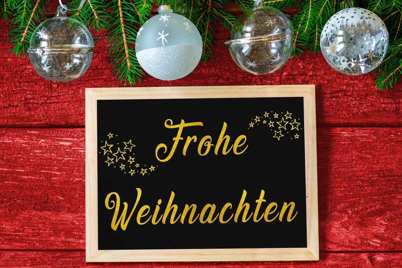 Frohe weihnachten bild mit schriftzug