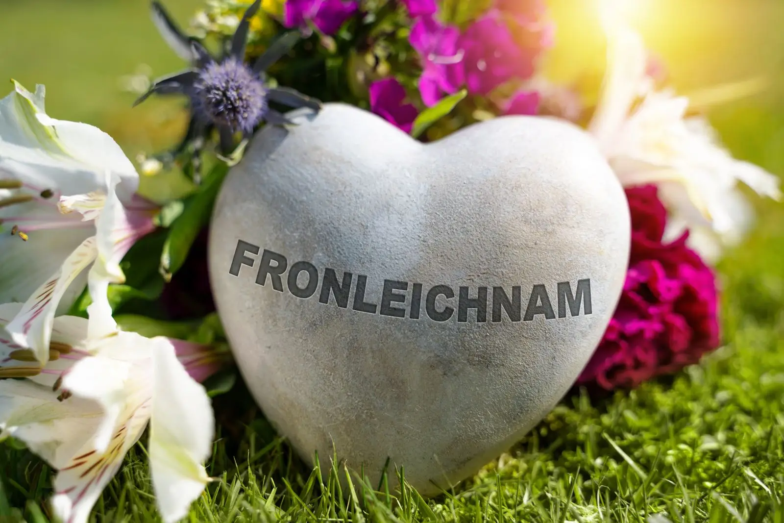 Fronleichnam herz mit gruß und wunsch
