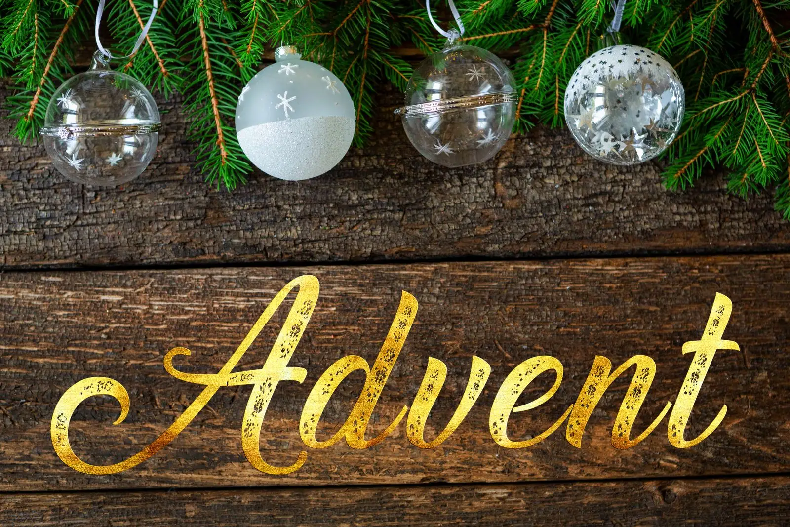 Advent bild weihnachtskugeln