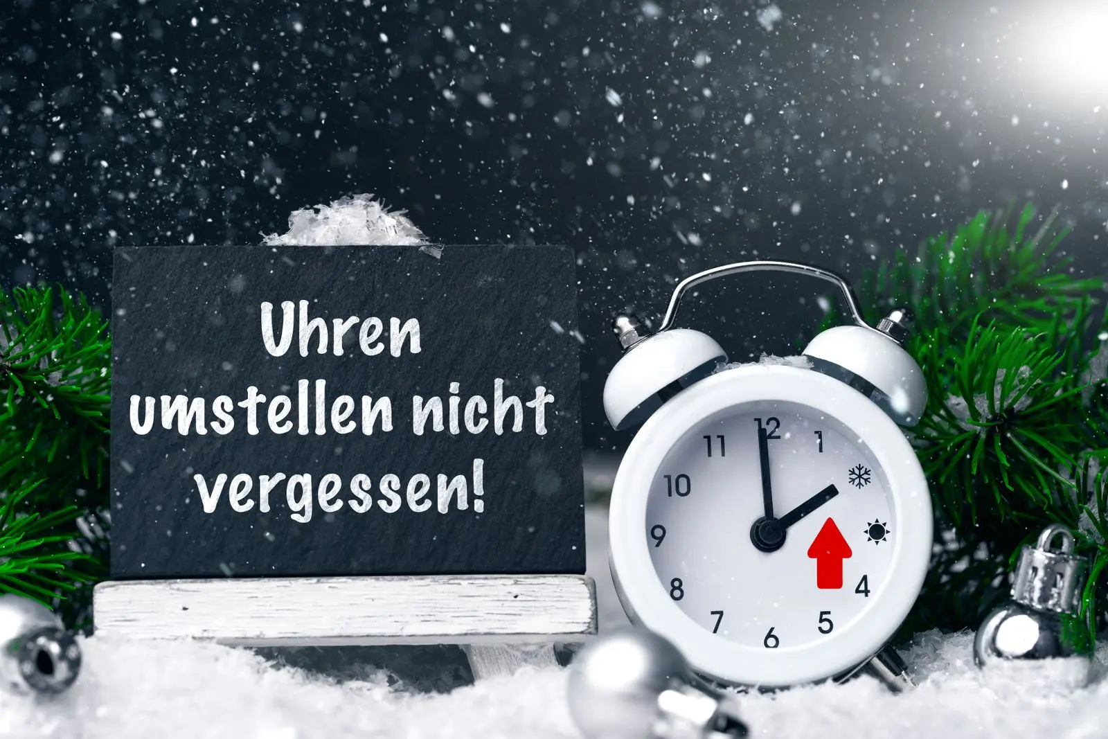 Umstellen der uhren winterzeit uhr im bild