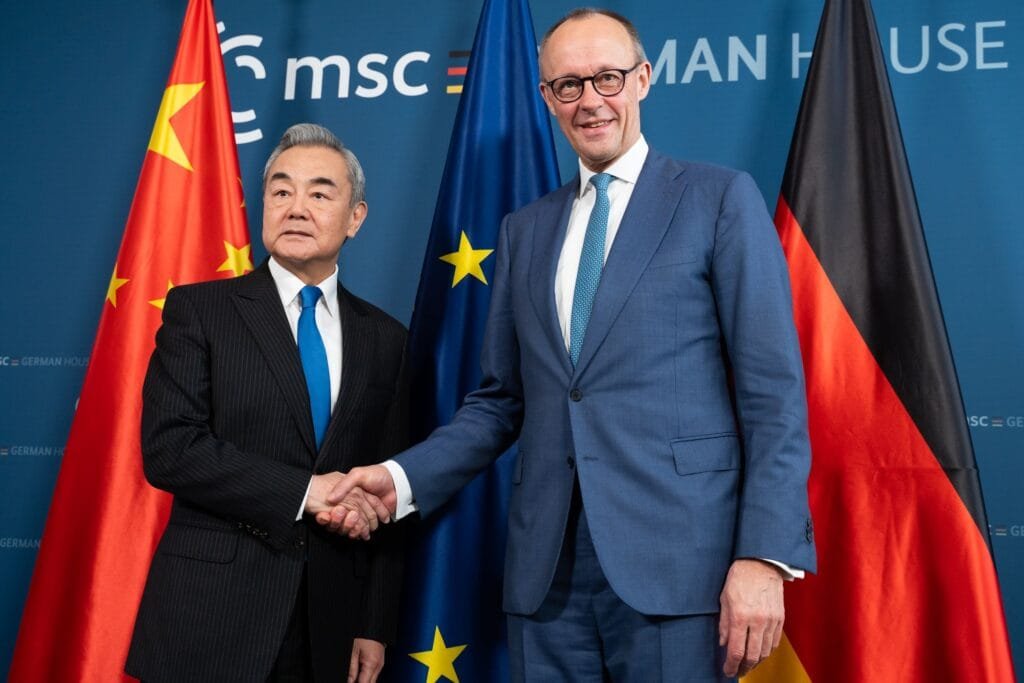 Münchner sicherheitskonferenz 2026 3 friedrich merz china Wang yi & friedrich merz